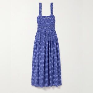 NWT Dôen DOEN MARIANNE Midi Dress in Bord de Mer, Blue with Shells, XS
